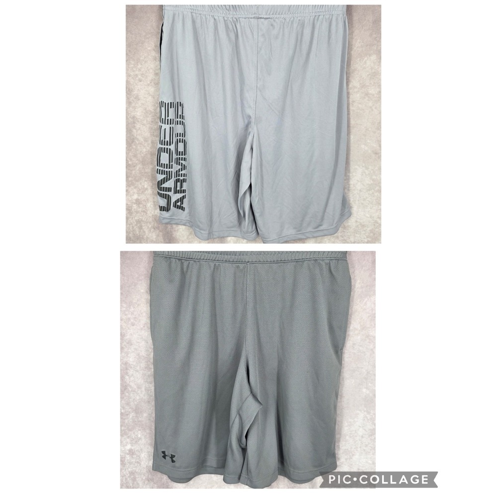 Under Armour Gray Athletic Shorts Mens Large Loose HeatGear 2 Pairs